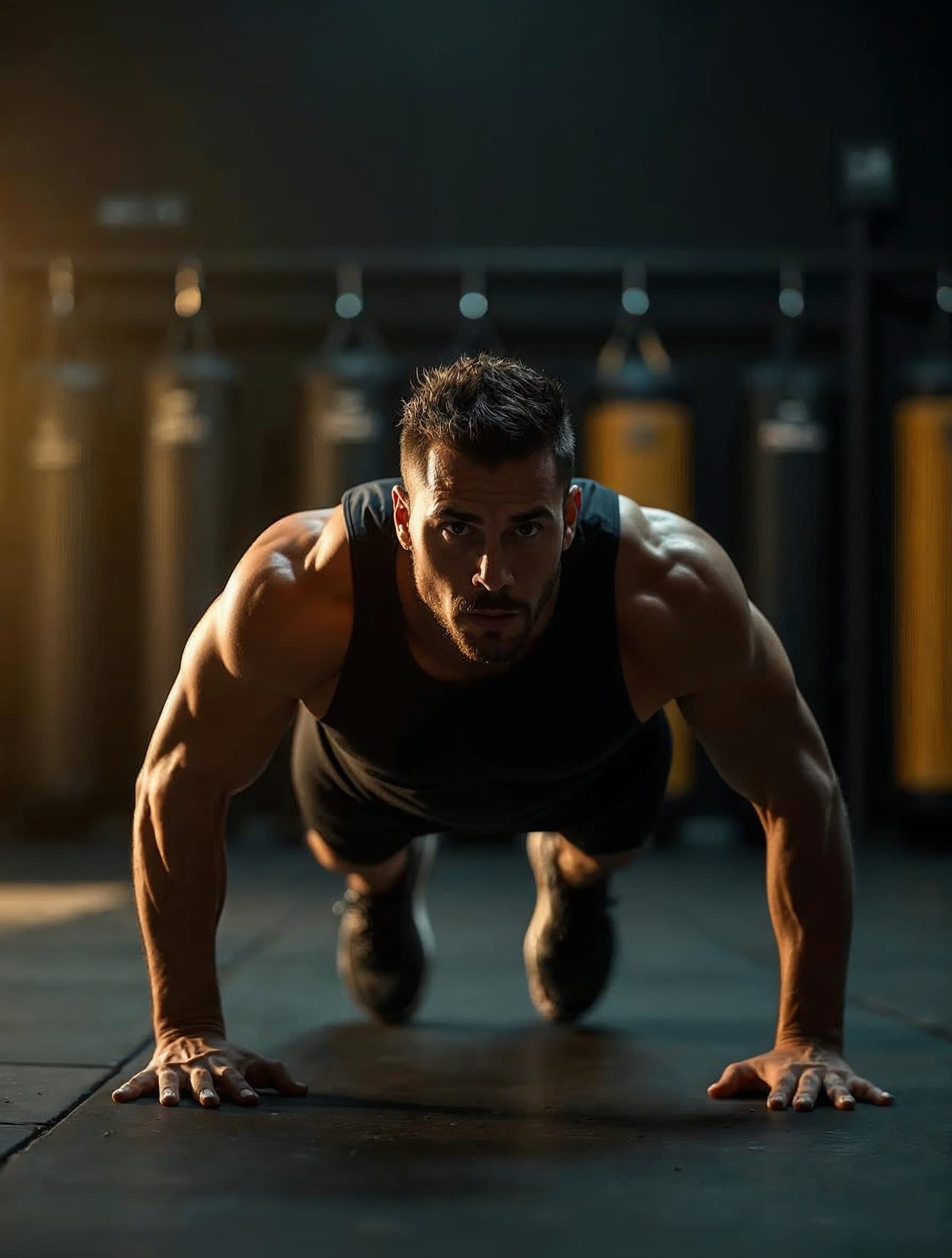 Athlete doing strength training at Striking Studio